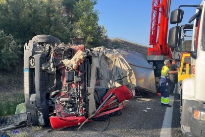 Uno de los vehículos implicados en el accidente.