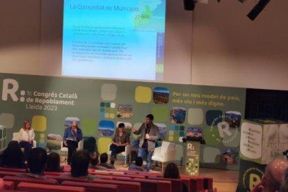 Lluvich, Sirvent, Lloret y Puigcorbé en uno de los debates del Congrés Català de Repoblament.