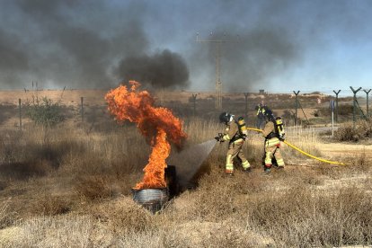 Els Bombers també han participat en el simulacre.