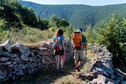terra roja. Una de les característiques de la vall de Siarb és el seu cromatisme singular.