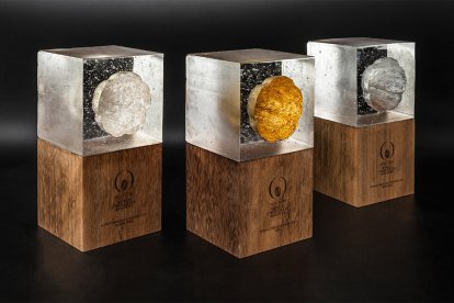 Trofeus que van dissenyar per al campionat mundial de xocolata.