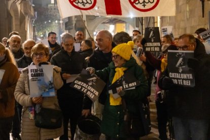 Manifestación en Lleida contra la monarquía y la presencia de la Reina Letizia