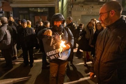 Manifestación en Lleida contra la monarquía y la presencia de la Reina Letizia