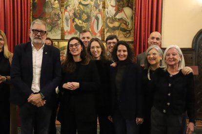 Tota la família. L’alcalde Lleida va rebre a la Paeria la família Cortada a començaments del mes de febrer, dins de tots els actes del centenari