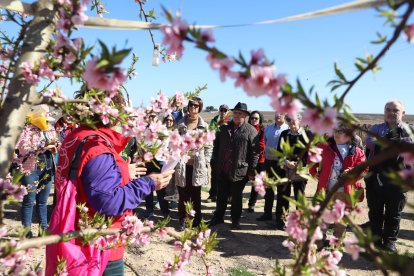 Un dels grups que ahir van fer la visita guiada als camps.