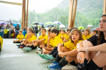 Imatges de la visita de Pep Guardiola al Summer Camp, al seu campus de futbol de Rialp