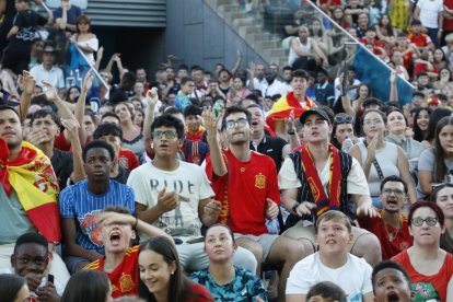 Pantalla gegant a Lleida per veure la final de l'Eurocopa entre Espanya i Anglaterra