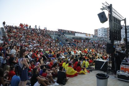 Pantalla gegant a Lleida per veure la final de l'Eurocopa entre Espanya i Anglaterra