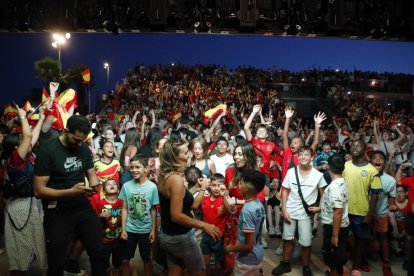 Pantalla gegant a Lleida per veure la final de l'Eurocopa entre Espanya i Anglaterra