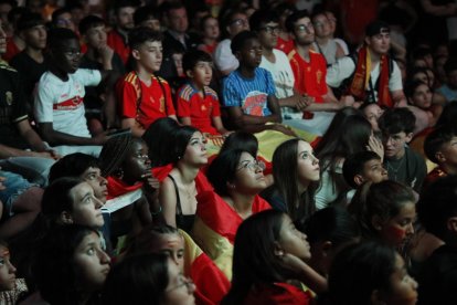Pantalla gegant a Lleida per veure la final de l'Eurocopa entre Espanya i Anglaterra