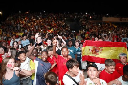 Pantalla gegant a Lleida per veure la final de l'Eurocopa entre Espanya i Anglaterra