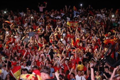 Pantalla gegant a Lleida per veure la final de l'Eurocopa entre Espanya i Anglaterra