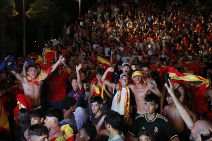 Pantalla gegant a Lleida per veure la final de l'Eurocopa entre Espanya i Anglaterra