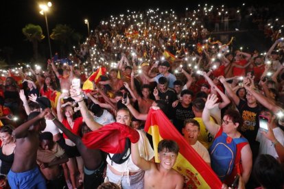 Pantalla gegant a Lleida per veure la final de l'Eurocopa entre Espanya i Anglaterra