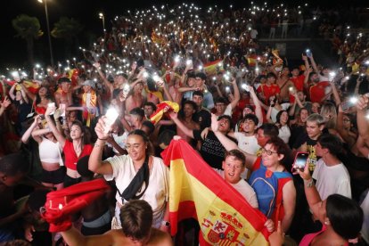 Pantalla gegant a Lleida per veure la final de l'Eurocopa entre Espanya i Anglaterra