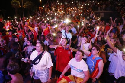 Pantalla gegant a Lleida per veure la final de l'Eurocopa entre Espanya i Anglaterra
