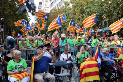 La cabecera del acto unitario de la Diada en Girona