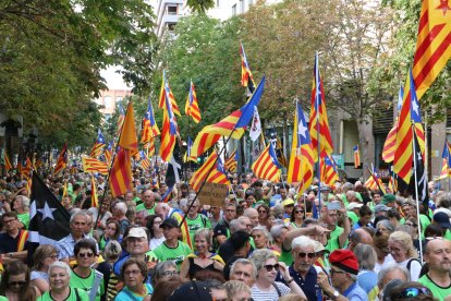 La concentración por  la Diada que se ha hecho en Girona