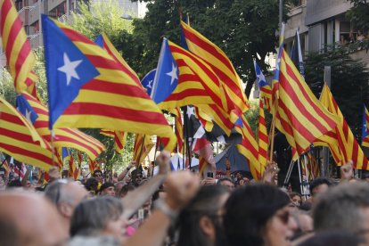 Esteladas a la manifestación de la ANC de la Festividad en Lleida