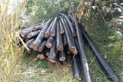 Cable telefònic recuperat pels Mossos.