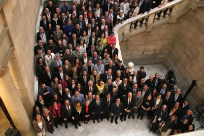 Representants d’entitats locals rurals, ahir al Parlament. - BERNAT VILARÓ/ACN