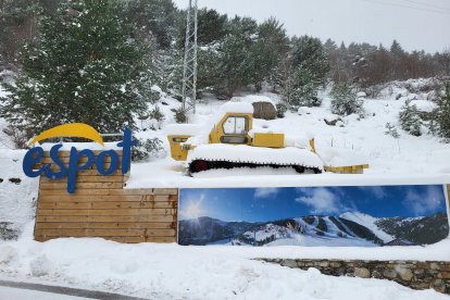 L'estació d'Espot completament nevada