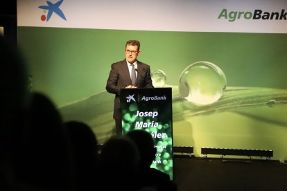 El director territorial de CaixaBank a Catalunya, Josep Maria Gonzàlez, ahir a la Llotja. - MAGDALENA ALTISENT