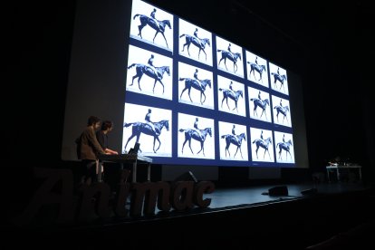 Una altra de les projeccions inaugurals Flora i fauna en moviment del col·lectiu Estampa.