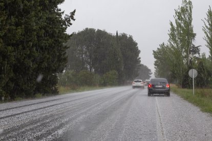 Complicó la movilidad. Imagen de la carretera N-240 a la altura de Les Basses d’Alpicat