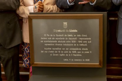 La Diputación de Lleida hace un acto de reparación a los funcionarios represaliados por el franquismo