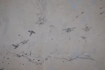 Un combat de boxa del 1922 recreat en una de les parets de Casa Seró. - A.E.S.