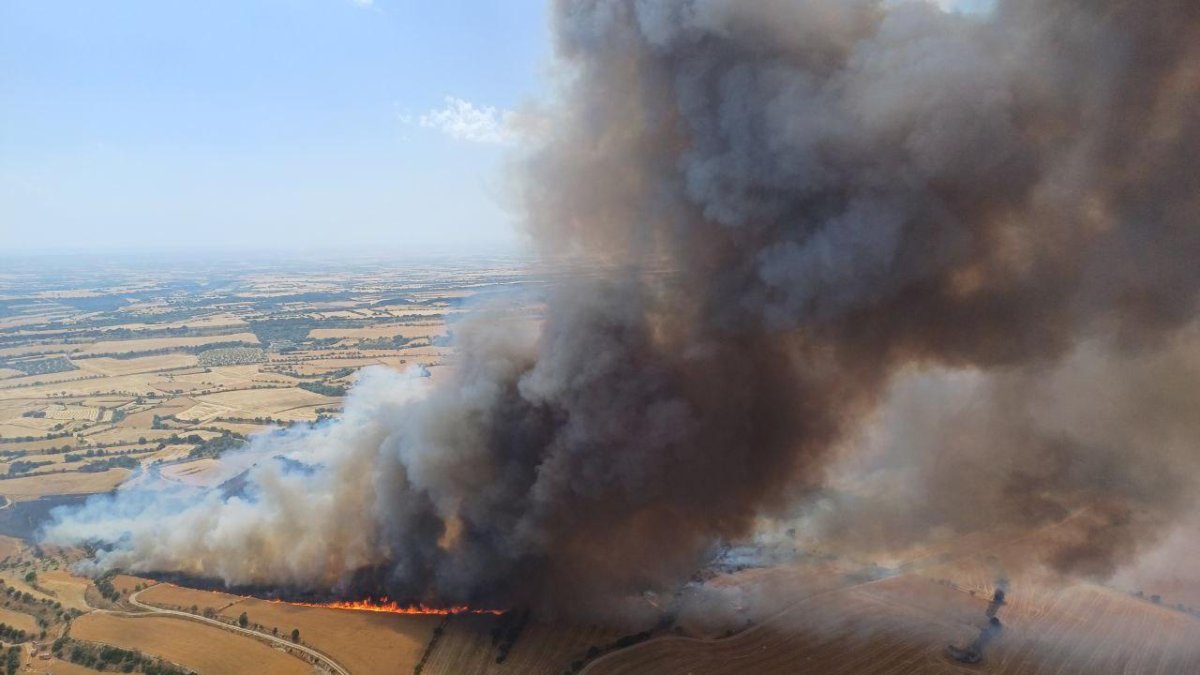 El incendio en Granyena de Segarra corta la A-2 y obliga a confinar vecinos