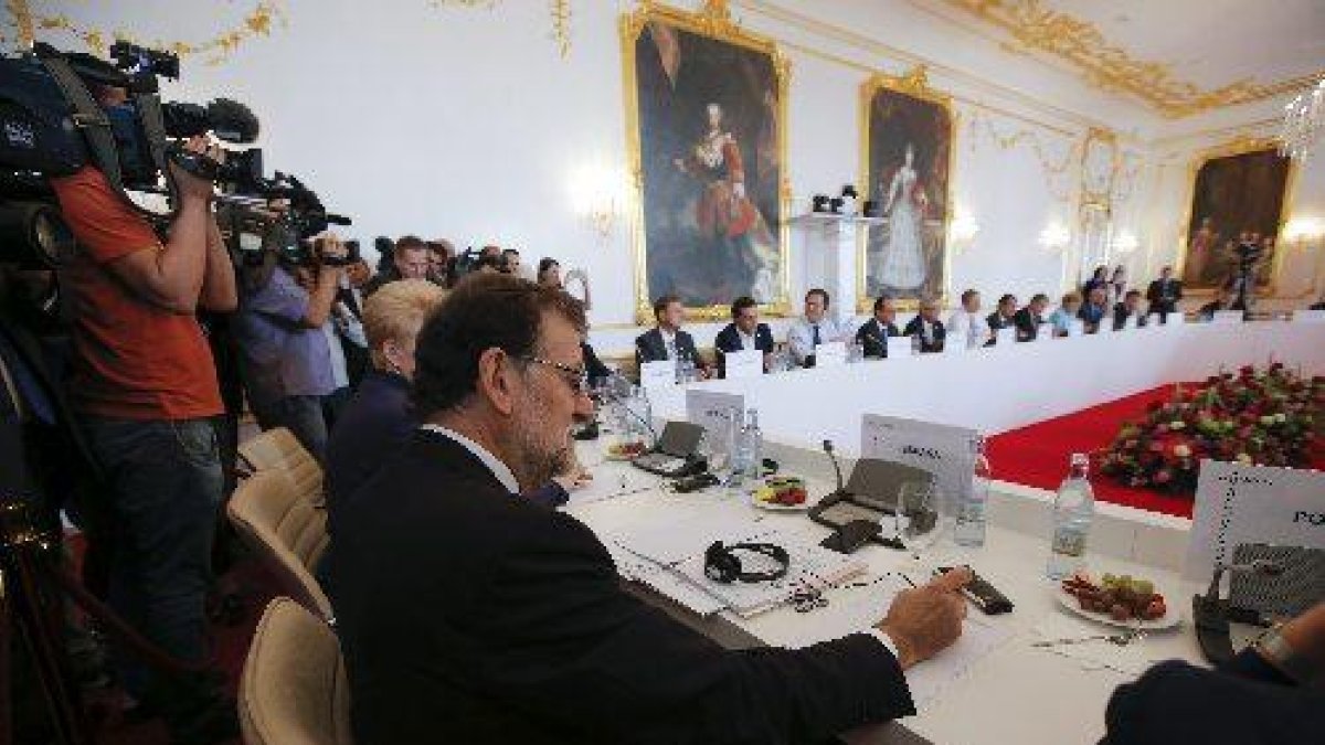 Rajoy, a la cimera informal de caps d’estat i de govern de la UE, ahir a Bratislava, Eslovàquia.