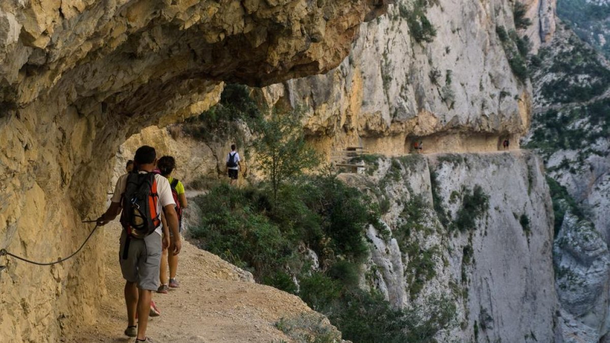 Imagen de archivo del desfiladero de Mont-rebei que en 2016 rozó los 100.000 turistas. 