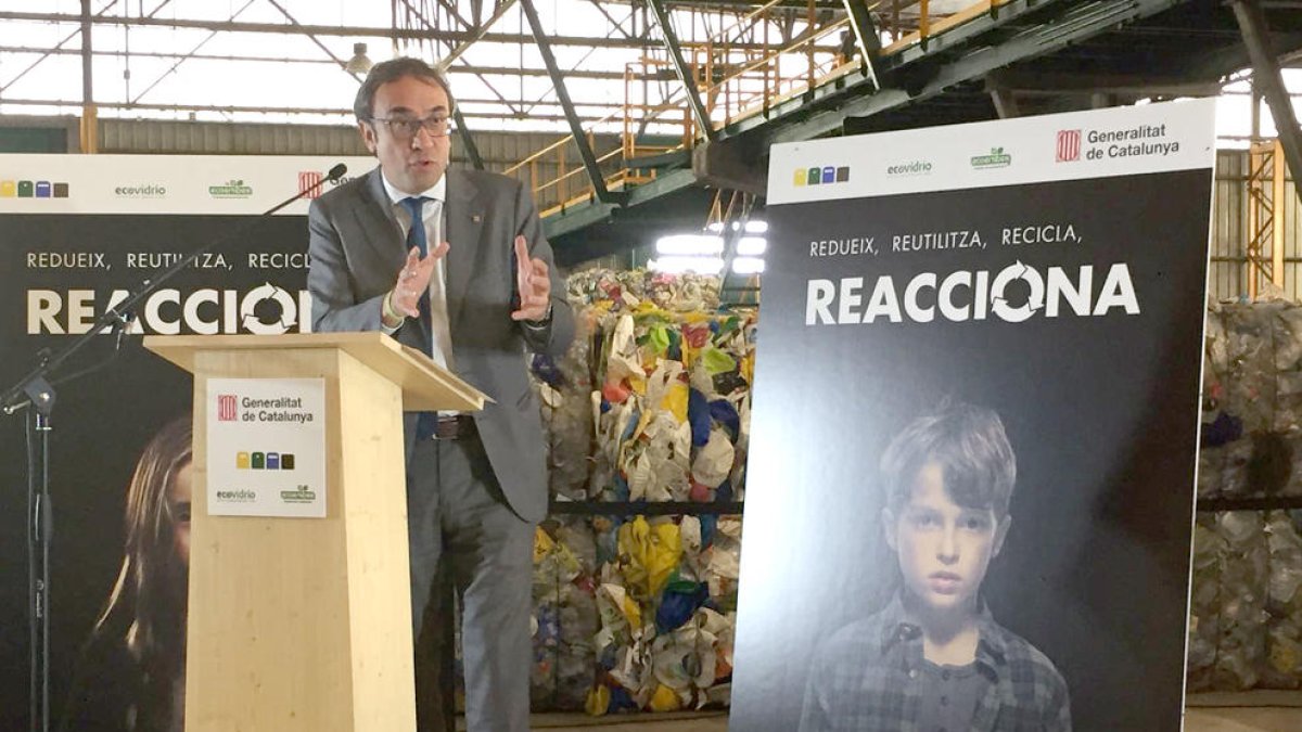 Elconseller, Josep Rull, en la presentación de la nueva campaña.