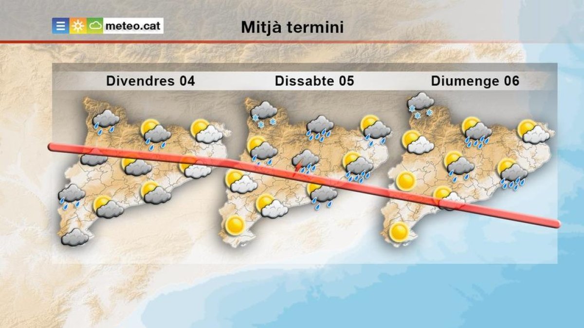 Mapa de previsió per a aquest cap de setmana.