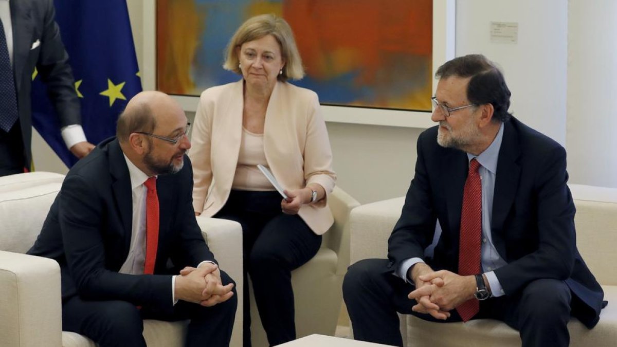 Martin Schulz i Mariano Rajoy es van reunir ahir a Moncloa.