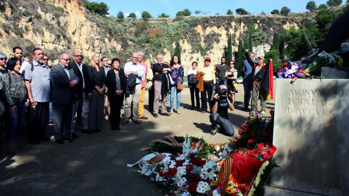 L’homenatge pels “immolats per la llibertat de Catalunya” celebrat ahir a Montjuïc.