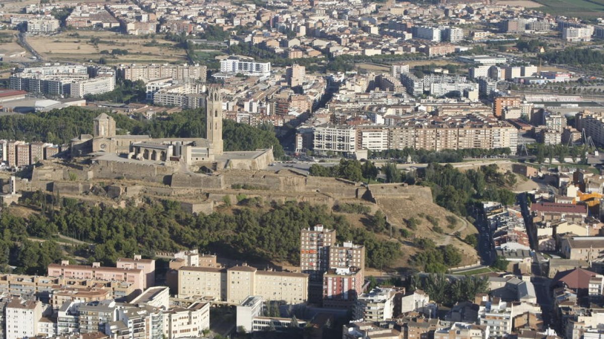 Vista aérea del centro de Lleida
