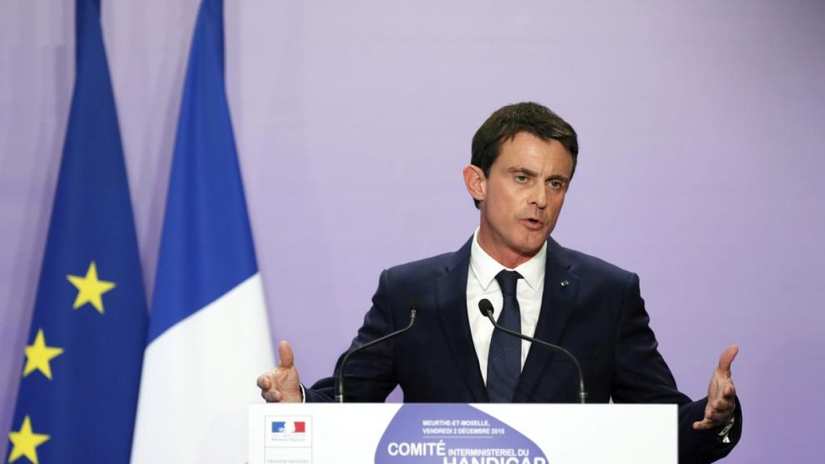El primer ministre gal, Manuel Valls, ahir a Nancy.