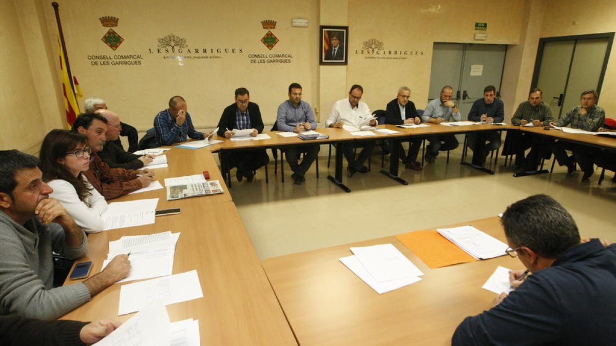 La sessió del consell d’alcaldes de les Garrigues celebrada ahir a les Borges Blanques.