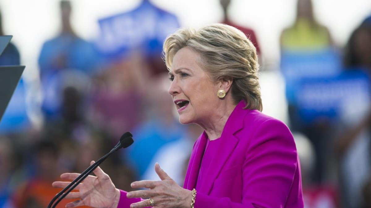 La candidata demócrata para la presidencia de EEUU, Hillary Clinton, durante un acto de campaña esta semana.