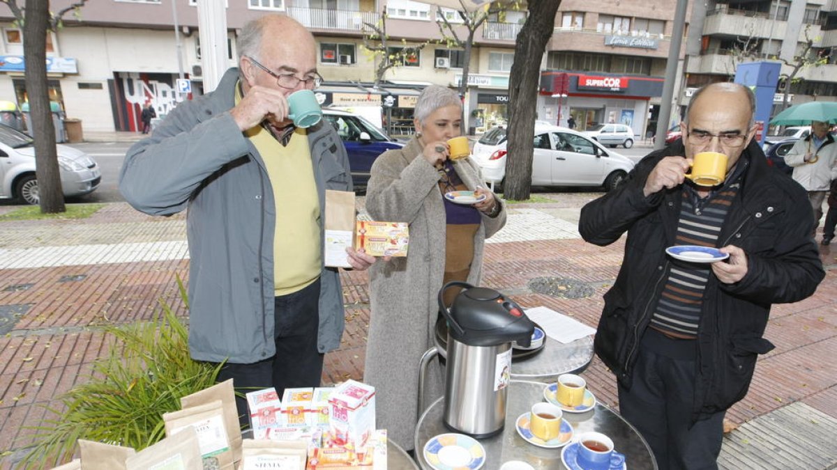 Els responsables de Pàmies Hortícoles van oferir ahir una degustació d’estèvia a Rovira Roure.