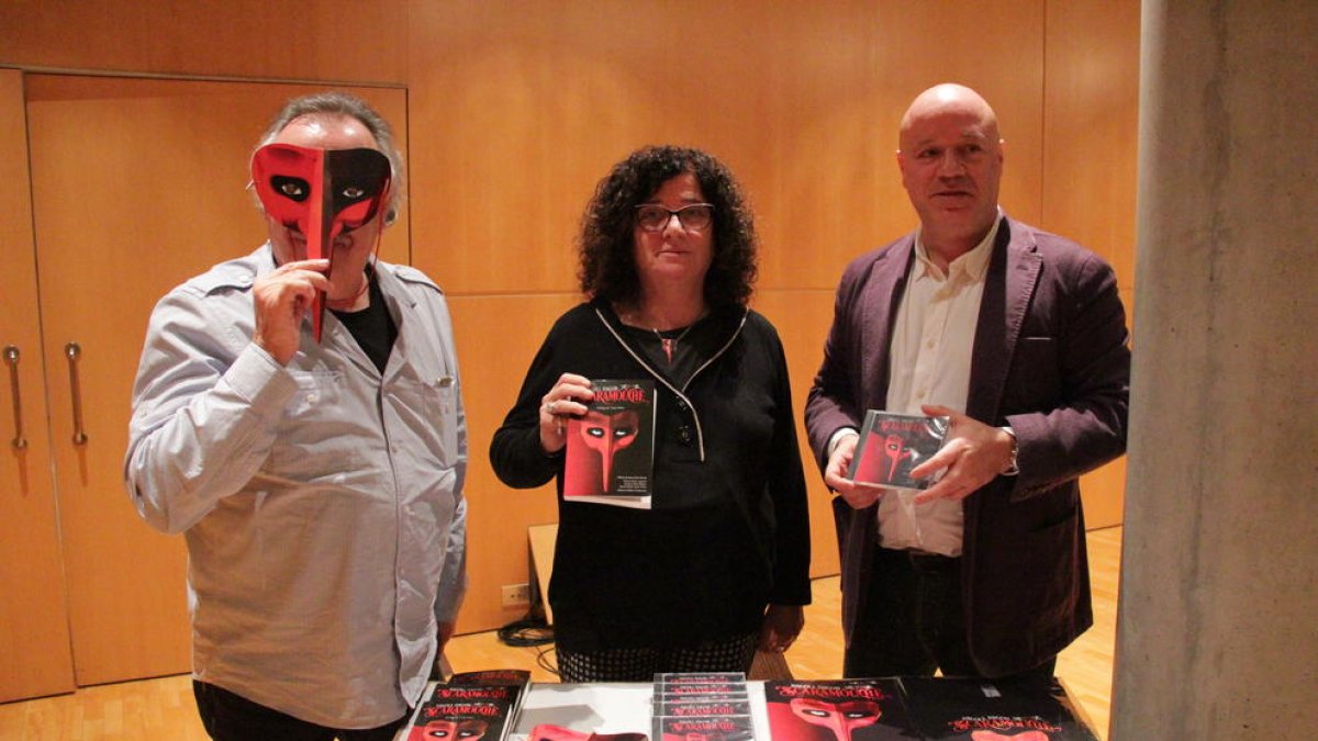 Bozzo, Cisquella i Guinovart, ahir a l’Auditori de Lleida.