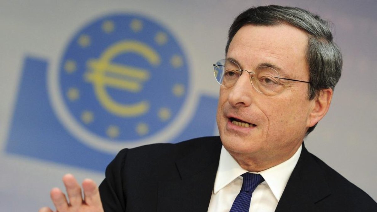 El president del Banc Central Europeu, Mario Draghi, ahir.