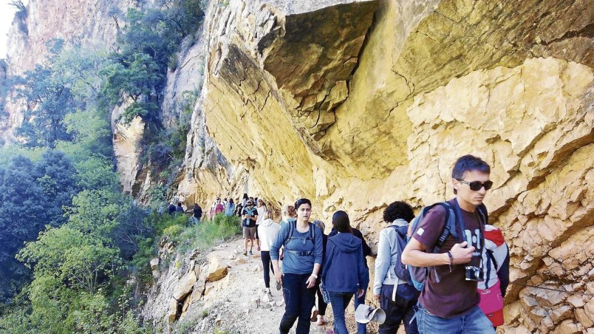 Imatge del congost durant les vacances de Setmana Santa del mes d’abril passat.