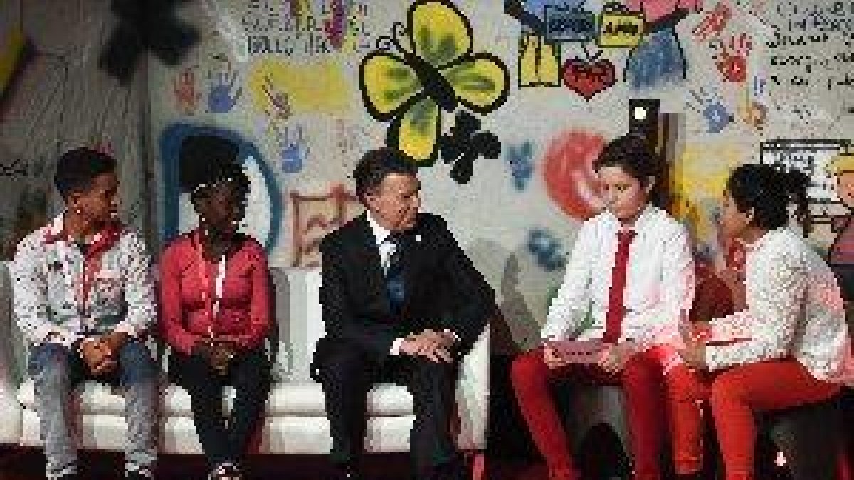 Santos resalta que los niños son el objetivo principal del proceso de paz en Colombia