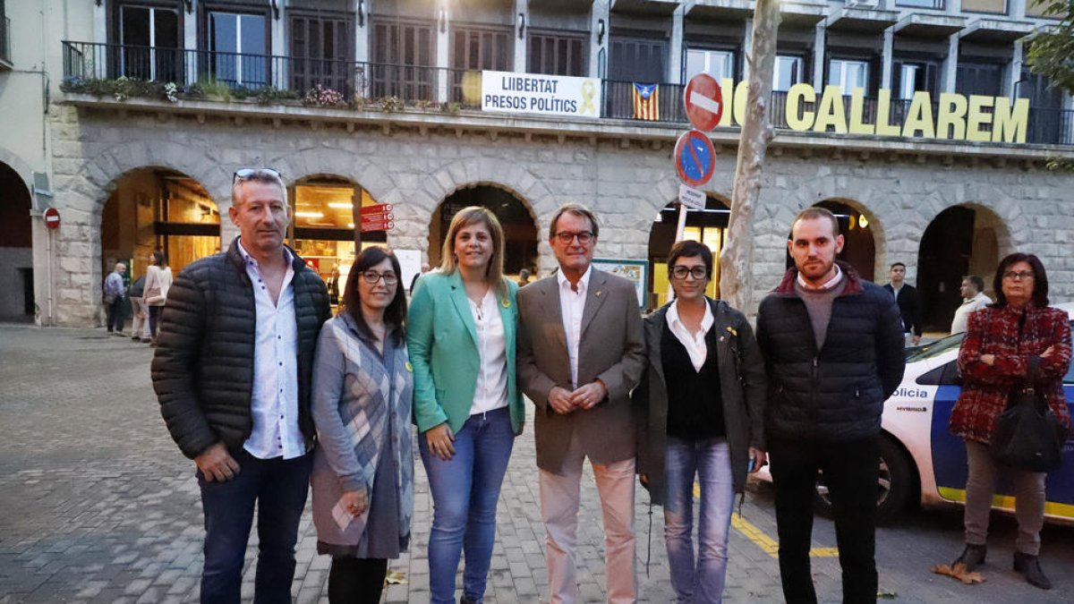 Artur Mas participó en el acto electoral de JxCat junto con Cañadell y Rivero en Balaguer.