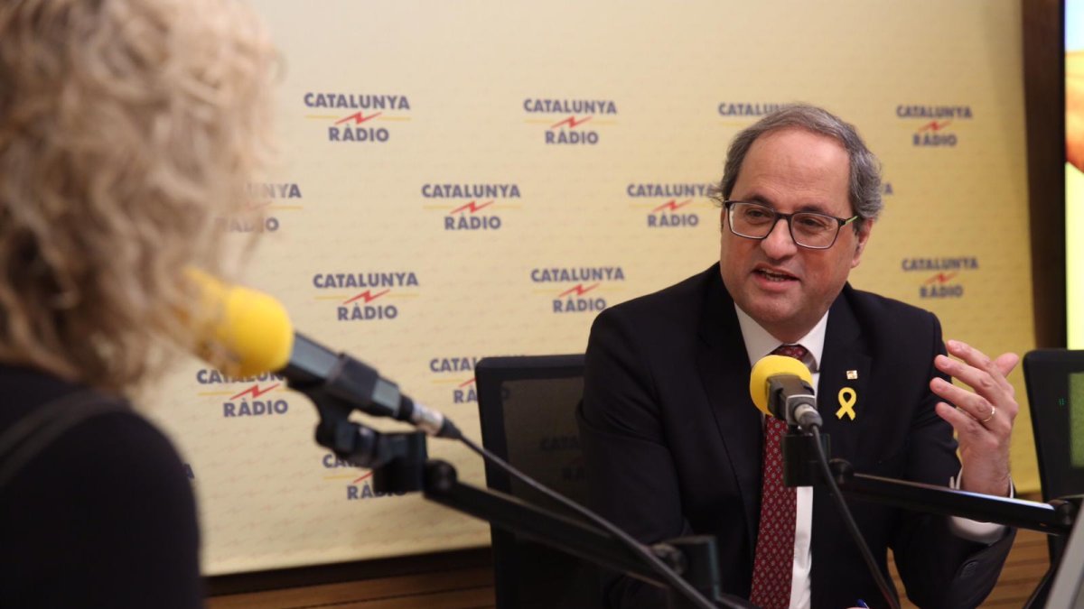 Torra, durante la entrevista a Catalunya Ràdio esta mañana.