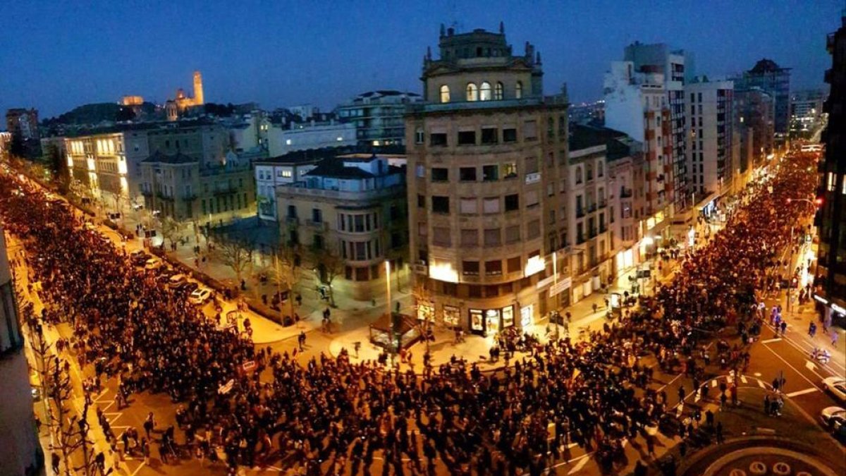 Vista aérea de la manifestación